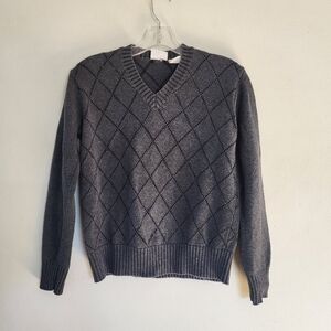 Lacoste Boys Argyle Slight V-neck Sweater size Medium